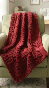 Bricks Crochet Blanket: Read the Texture and Check the Yarn Quantity — AI-generated design illustration