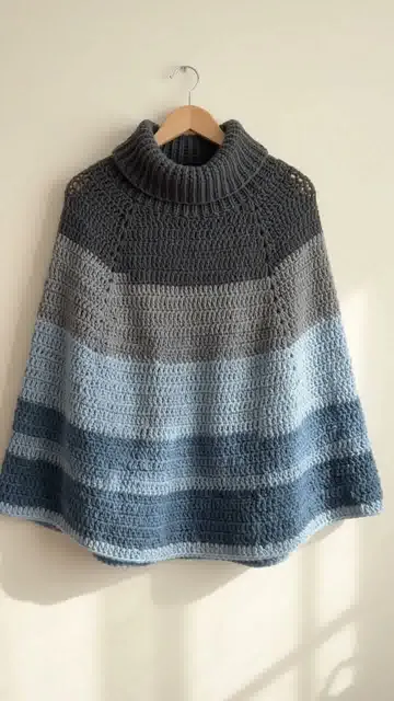 Cozy Cowl Crochet Cape: Reading the Size and Color Requirements — AI-generated design illustration