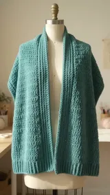 Fuzzy Flannel Crochet Wrap: Measuring Two Long Panels Before Seaming — AI-generated design illustration