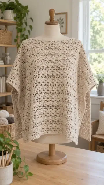 Garden Party Crochet Poncho: Yarn, Sizing and a Plan Before You Start — AI-generated design illustration