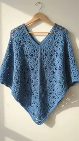 Granny Poncho: Planning Gayle Bunn’s Joined Motif Design — AI-generated design illustration