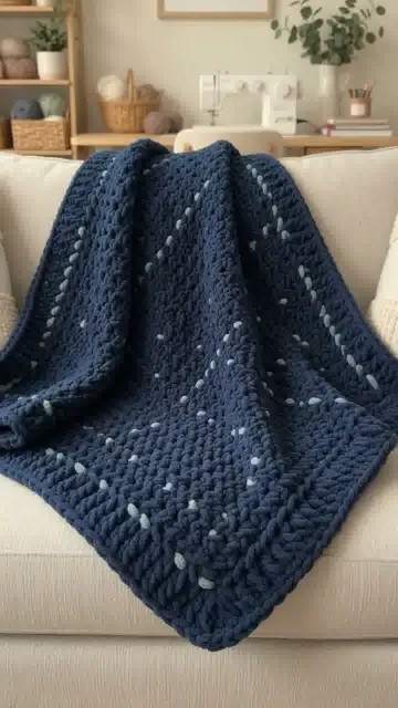 Maxi Moss Stitch Blanket: Swatching Jumbo Yarn at Its Actual Scale — AI-generated design illustration