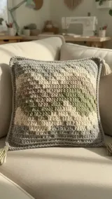 Mellow Bargello Pillow: Planning the Stepped Color Bands — AI-generated design illustration