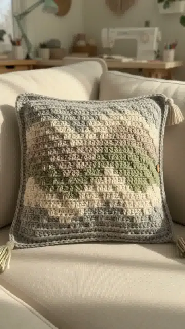 Mellow Bargello Pillow: Planning the Stepped Color Bands — AI-generated design illustration