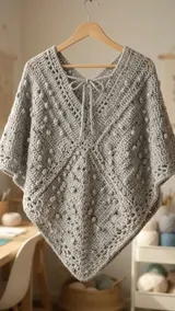 Perfect Patterned Poncho: Tracking Texture and Two Matching Panels — AI-generated design illustration