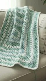 Sea Glass Granny Throw: Planning Color Bands and Corners — AI-generated design illustration