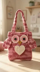 Wise Owl Tote: Planning the Wings, Eyes and Heart — AI-generated design illustration